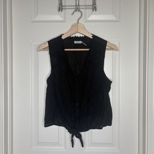 Kimchi Blue Blouse Top Women's Casual Black Sleeveless Lace Size Small S